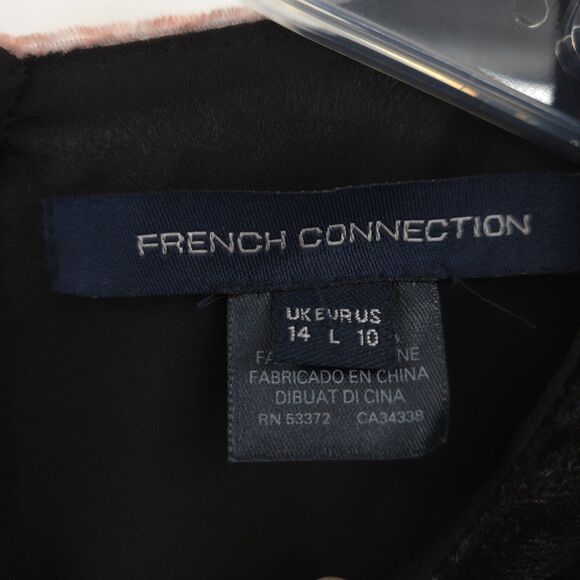 French Connection floral velvet burnout mini dress Size 10 black flutter sleeve - Picture 5 of 8